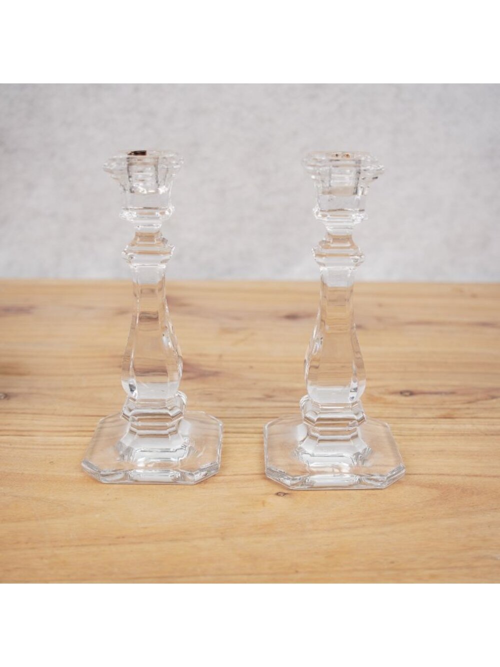 Pair of 1960s Baccarat for Tiffany & Co Crystal Candlesticks Candle Holders Read